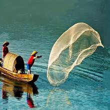 Old-Fashioned Traditional Handmade Hand Thrown Fishing Net, American Style 3.5m High Handmade Tire Line Net With 1 Finger Per 3 Net Eyelets - Red - View 6