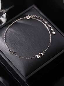 1pc Fashionable & Gentle S925 Sterling Silver & Cubic Zirconia Butterfly Bracelet, Elegant & Suitable For Daily Wear, Valentine's Day, Mother's Day, New Year Jewelry Gift - Silver - View 4