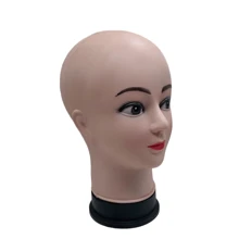 光头模特头像模特头像用于美容化妆假发帽子围巾眼镜展示 - 米色 - 查看 5