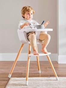 Silla Alta Reforzada Bebe 6 Meses A 3 Años Ajustable 4 En 1 - Beis - Ver 2