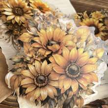 10张复古宠物贴纸，防水，大尺寸花卉贴纸，适用于日记、DIY装饰、剪贴簿、贴纸收藏、剪贴簿用品、趣味贴纸、笔记本电脑贴纸、Kindle手机贴纸 - 彩色 - 查看 4