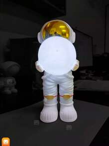 Bluetooth Speaker With Astronaut Design FM Radio Led Light - 白色 - 查看 3