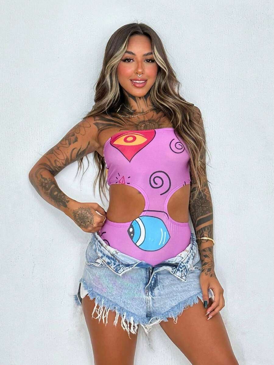 Women Bodysuits - Màu tím - Xem 1