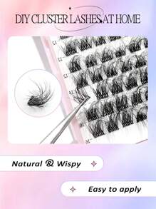 Asiteo 80 Pcs DIY Clusters Lashes With 2 In 1 Glue Kit Natural Look Extension Segmented Fluffy Wispy Lashes For Vacation - Multicolor - View 3