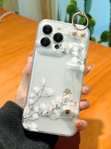 Flower Phone Case Transparent Space Case Phone Bumper Protective Cover, Compatible With IPhone Apple Waterproof Shockproof Anti-Fall Scratch Resistant - Multicolor - View 2