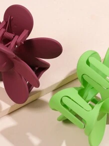 4 chiếc Kẹp tóc hoa năm cánh acrylic màu trơn cỡ lớn dành cho nữ, Phụ kiện tóc, Móng vuốt tóc thời trang và thanh lịch Thích hợp để sử dụng hàng ngày - Nhiều màu - Xem 4