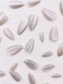 Nail Press Medium Almond Fake Nails Cat Eye Gloss Nail Glue Full Cover Shiny Nail Glue Artificial Acrylic Fake Nails For Women And Girls