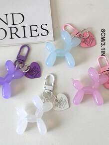 1 Móc khóa hình chó Jelly Balloon dành cho phụ nữ, Móc khóa dễ thương cho bé gái, Phụ kiện móc khóa cho chìa khóa xe hơi ngày lễ tình nhân - Màu xanh lam - Xem 4