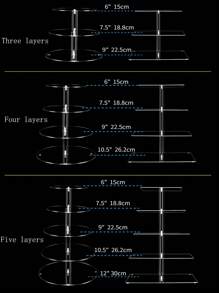 Transparent Acrylic Square & Round Illuminated Cake Display Stand, LED Light Up, For Birthday, Wedding, Holiday, Candy Display (Light Not Included) - Clear - View 2