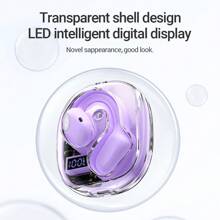 Hoco 无线 5.3 挂耳式运动耳机，透明充电盒带 LED 数字电量显示，多色可选，兼容 15 14 13，兼容三星 S24 S23 S22，兼容小米 - 白色 - 查看 2