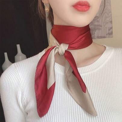 1 条女士印花真丝围巾 70*70 厘米