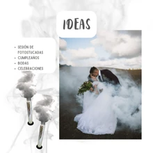 Humo premium color blanco aire libre, utilería de humo de colores para fotografía de bodas, fiesta, cumpleaños, celebraciones, ambiente festivo. (15 a 20 segundos). 2 piezas - Blanco - Ver 5