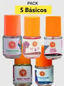 Pack 5 Basicos Esmaltes  McNails Aplicacion de uñas - Naranja - Ver 3