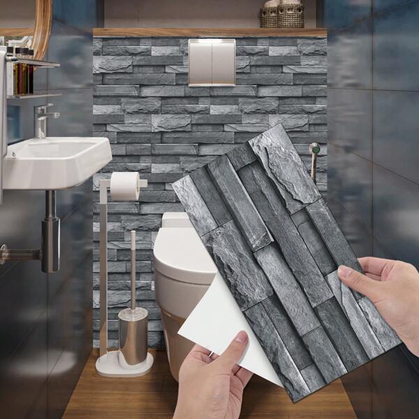 6/12/24/48 Pieces Retro Imitation Ceramic Tile Wall Stickers, Peeling And Pasting 3d Wallpaper For Home Decoration, Living Room, Bedroom, Bathroom Wall Decoration, Waterproof Back Panel Tiles, Vinyl Kitchen Oil Proof Tile Stickers