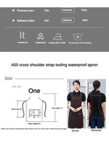 1 Miếng Không thấm nước Và Chống dầu Tạp dề nhà bếp Đối với Ăn uống , Cà phê Và Trà sữa Cửa hàng Nhân viên - màu đen - Xem 7