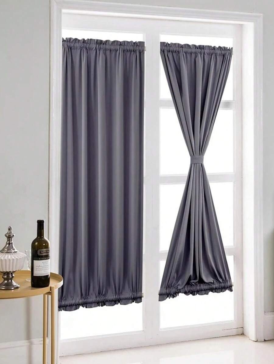 1Slice Curtain Finished Rod Curtain High Precision Solid Color Curtain French Door Curtain - Multicolor - View 1