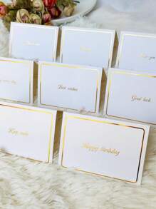 50pcs Gold Foil Table Cards For Wedding Reception, Guest Name, Seat Assignment And Check-In - Gold - View 1
