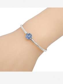 1 pièce de luxe légère Bracelet breloque de bracelet os de serpent ciel étoilé étincelant saphir boucle. Modèle 1:1 parfait, cadeau de la Saint-Valentin idéal pour les femmes, maman, mère, Fête des Mères