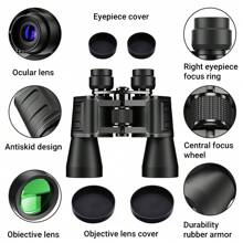 180x100 HD High Definition Zoom Powerful Binoculars Day/Low Night Optics Hunting & Case Travel Night Vision - Black - View 6