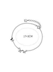 1pc Fashionable & Gentle S925 Sterling Silver & Cubic Zirconia Butterfly Bracelet, Elegant & Suitable For Daily Wear, Valentine's Day, Mother's Day, New Year Jewelry Gift - Silver - View 8