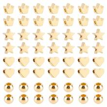 可愛的心形皇冠和圓珠形diy手工藝珠子套裝,適用於項鍊,耳環,鑰匙扣,腳鍊,手機掛飾,是節日和派對禮物的好選擇,也是首飾裝飾用品 - 金色 - 查看 7