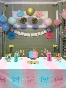 1 pieza Mantel de mesa para revelación de género rosa y azul, mantel desechable, mantel impermeable, suministros para fiestas, cubierta de mesa de plástico impermeable, decoración del comedor, decoración de fiestas, decoración de mesa - Multicolor - Ver 7