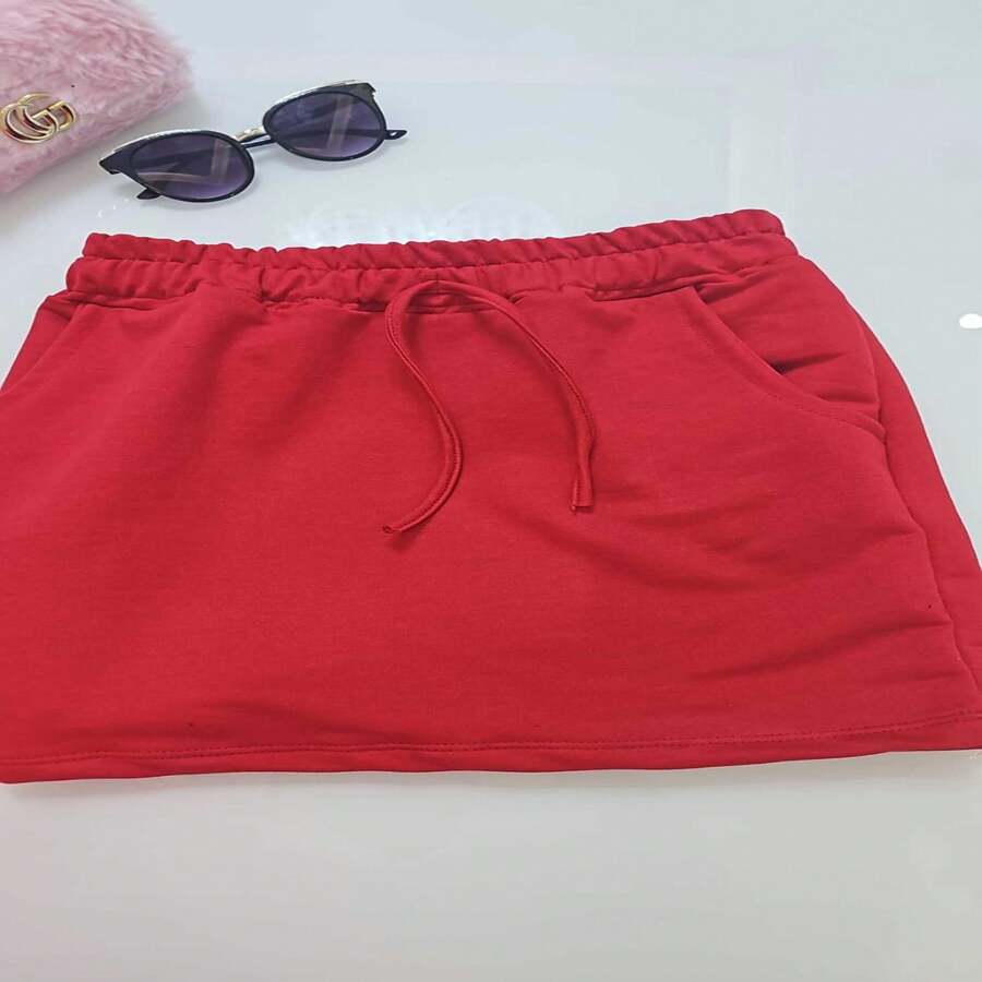 Women Skirts - 紅色 - 查看 1