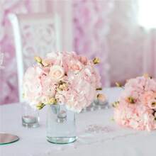 10 件丝绸绒球花茎，人造花，适用于 DIY 家居婚礼装饰、情人节、礼物 - 粉色 - 查看 5