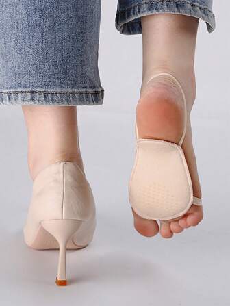 1雙隱形七點式高跟鞋和涼鞋鞋墊, 包括具有防滑功能的前腳踏板和後腳踏板與無腳趾膠著