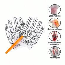 1pair Acupressure Reflexology Massage Glove, Hand Hydrotherapy Tool, Massage Hand Hydrotherapy Return Tool, Suitable For Both Women And Men - Black and White - View 5