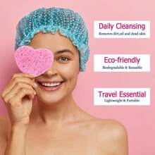 50-Count Compressed Face Sponge Natural Face Exfoliator Disposable Face Sponge For Cleansing Round Soft Face Cleansing Pad With Storage Container For Home And Travel.