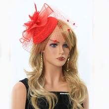 歐美風格的原創新娘網狀帽,马术比赛,鸡尾酒派对,舞會配件羽毛首饰,優雅 - 羽毛頭飾 - 查看 4