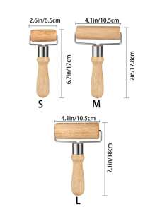 1入組不粘木製擀麵杖素色堅固耐用家用麵團擀麵杖廚房烘焙烹飪易於清理