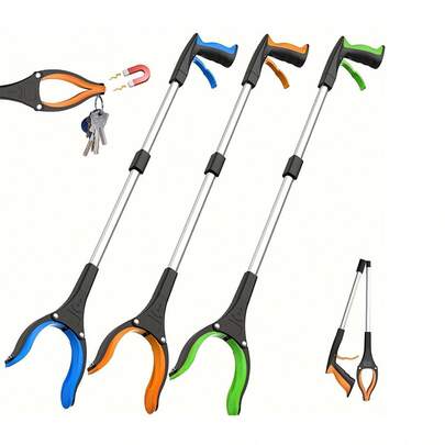 1pc Garbage Picker Grabber, With 360° Rotating Clamp, Lightweight Heavy Duty Grabber For Seniors 32 Inch, Grabber Trash Pickup Tool, Elderly Grab It Reaching Tool, Household Gadgets, Useful Tool, Cleaning Supplies