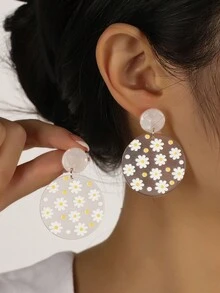 1 đôi Đúng mốt Phong cách Điền viên Acrylic Trong sáng & Hình học Váy rộng & Giống cúc Dangle Hoa tai - Nhiều màu - Xem 5