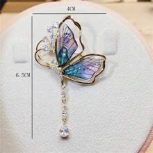 1 Miếng Đúng mốt Loại bướm Trâm cài Với Pha lê Côn trùng Pins Đối với Quần áo Phụ kiện - Màu tím - Xem 3