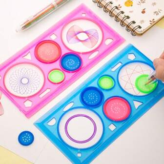 1/3/5 Piezas Set Para Niños Regla De Espiral Diy, Herramienta De Dibujo Educativa Multifuncional, Regla Para Medir De Plástico Para Dibujar, Mejora La Capacidad Práctica