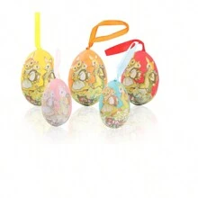 4pcs Bọt Đầy màu sắc Được Sơn Hình dán lễ Phục sinh Trứng Với Treo Trứng Cho bữa tiệc Đồ trang trí ( Màu sắc tùy ý ) - Nhiều màu - Xem 4