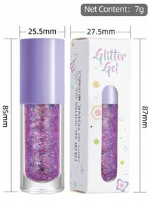 1 件紫色闪光凝胶化妆品，女士和女孩的化妆粉，具有高全息 3D 闪光，薄宠物闪光，不含胶水和果冻，多色闪光与糖果、激光、超细闪光、星星、心形和与凝胶混合，适合 DIY 面部、眼部、身体、头发化妆，清爽、不油腻、易于清洁，非常适合音乐节、户外派对、沙龙、周年纪念、礼物等。 - 紫色 - 查看 5