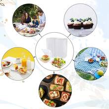 40入組透明塑膠外帶餐盒，翻蓋式設計，可用於沙拉、三明治、漢堡、甜點等，適用於生日、節日、促銷活動、周年慶典、開業典禮 - 無色 - 查看 7