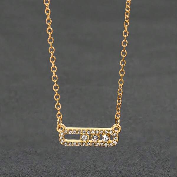 1 Peça Colar Pendente Assimétrico Geométrico com Strass, Design de Nicho, Joia Selecionada como Presente para Mulheres.
