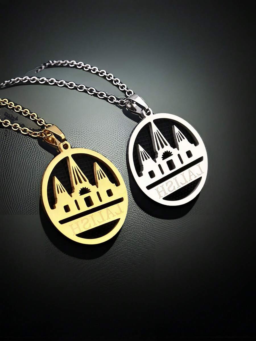 1pc Stainless Steel Yazd Delrisha Pendant Necklace, Couple Jewelry