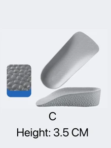 A Pair Of Soft And Breathable Invisible Popcorn Height Increasing Insoles In Grey, Suitable For Sports Shoes And  Boots, With A 7cm Height Increase