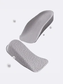 A Pair Of Soft And Breathable Invisible Popcorn Height Increasing Insoles In Grey, Suitable For Sports Shoes And  Boots, With A 7cm Height Increase