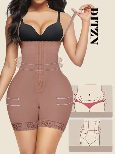 DITZN 1 szt. Kompresyjny, pełny body modelujący, duży rozmiar, wysoki stan, modelujący brzuch, spodenki Faja, pas modelujący talię, majtki