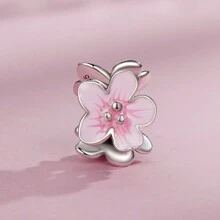 WOSTU 1颗925纯银芭蕾舞女孩心形珠子或芭蕾舞鞋蝴蝶结扣珠链天鹅吊坠珠，适合女性DIY手链和项链，精美珠宝礼品，粉色系列，婚礼新娘珠宝 - 淺粉色 - 查看 7