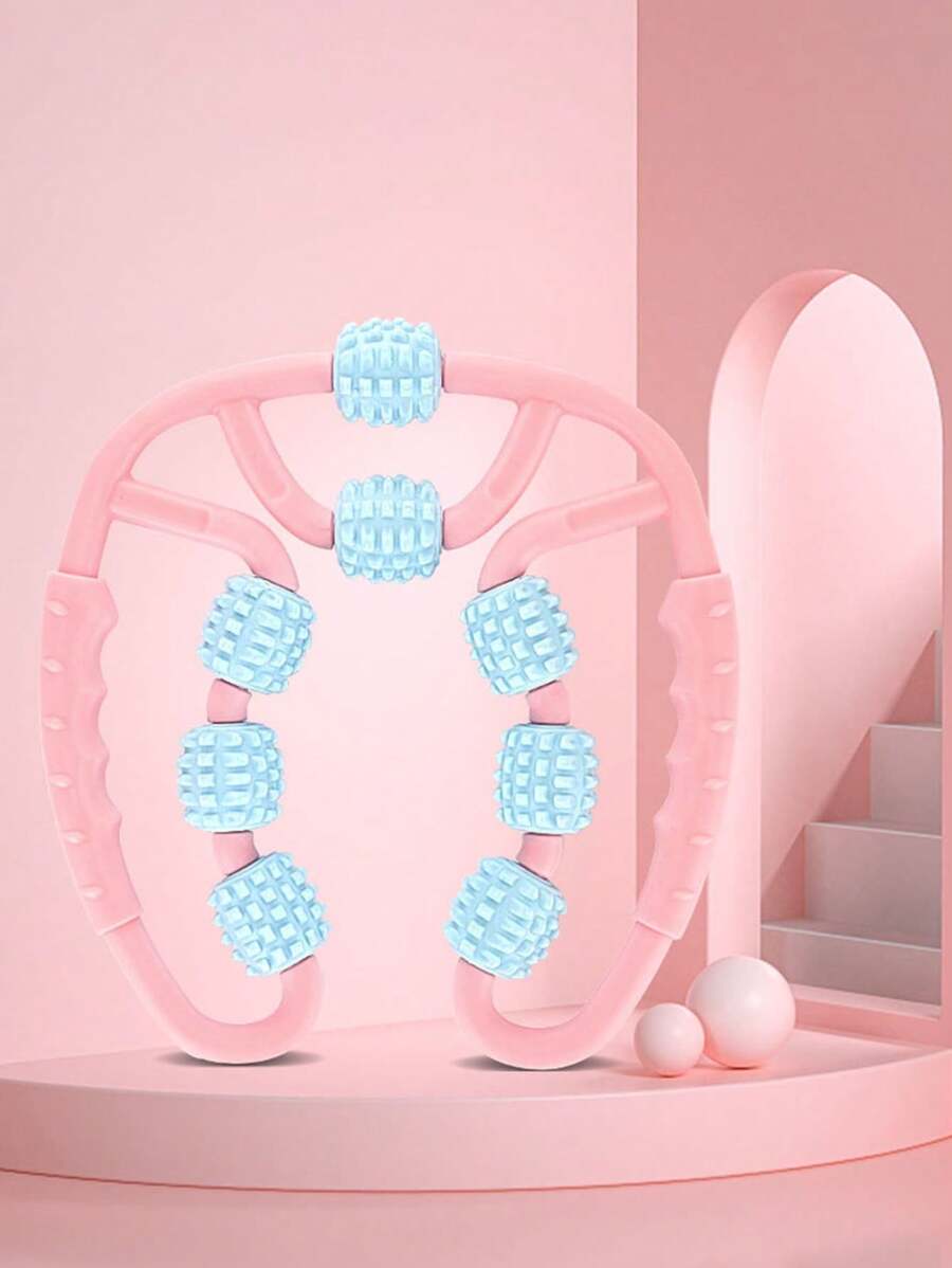 1 件装腿部滚轮按摩器，用于肌肉放松瑜伽拉伸腿部按摩器 - 粉色 - 查看 1