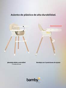 Silla Alta Reforzada Bebe 6 Meses A 3 Años Ajustable 4 En 1 - Beis - Ver 5