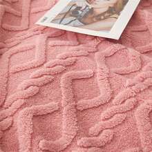 1 Miếng Phong cách mới Mềm mại Và Làn da thân thiện Nhung Hình chữ thập Cắt Hoa Chăn , Đa chức năng Đối với Tất cả các mùa , Thích hợp Cho giường , Sofa , Du lịch , Khăn choàng , Qủa tặng Sự lựa chọn Đối với Người lớn - Hồng - Xem 4