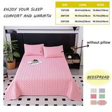 1pc Light Pink Stitched Quilt, Simple Style Polyester Fiber Quilted Multi-Functional Bed Sheet, Suitable For Year-Round Use At Home (Quilt Only, Pillowcase Not Included)